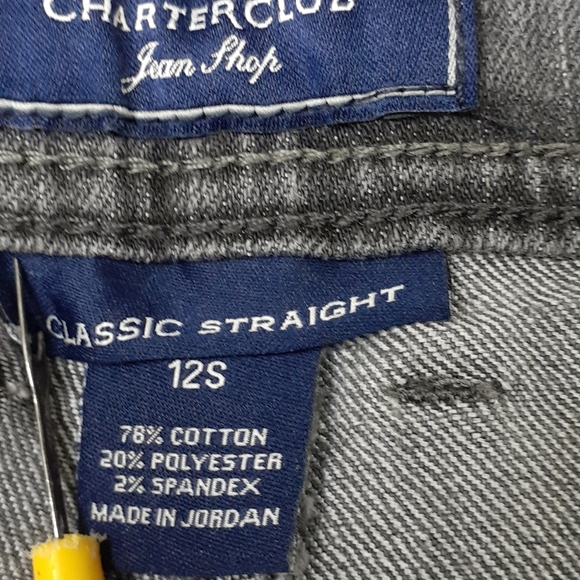 Charter Club 12 Short Classic Straight Gray Jeans - Picture 14 of 16